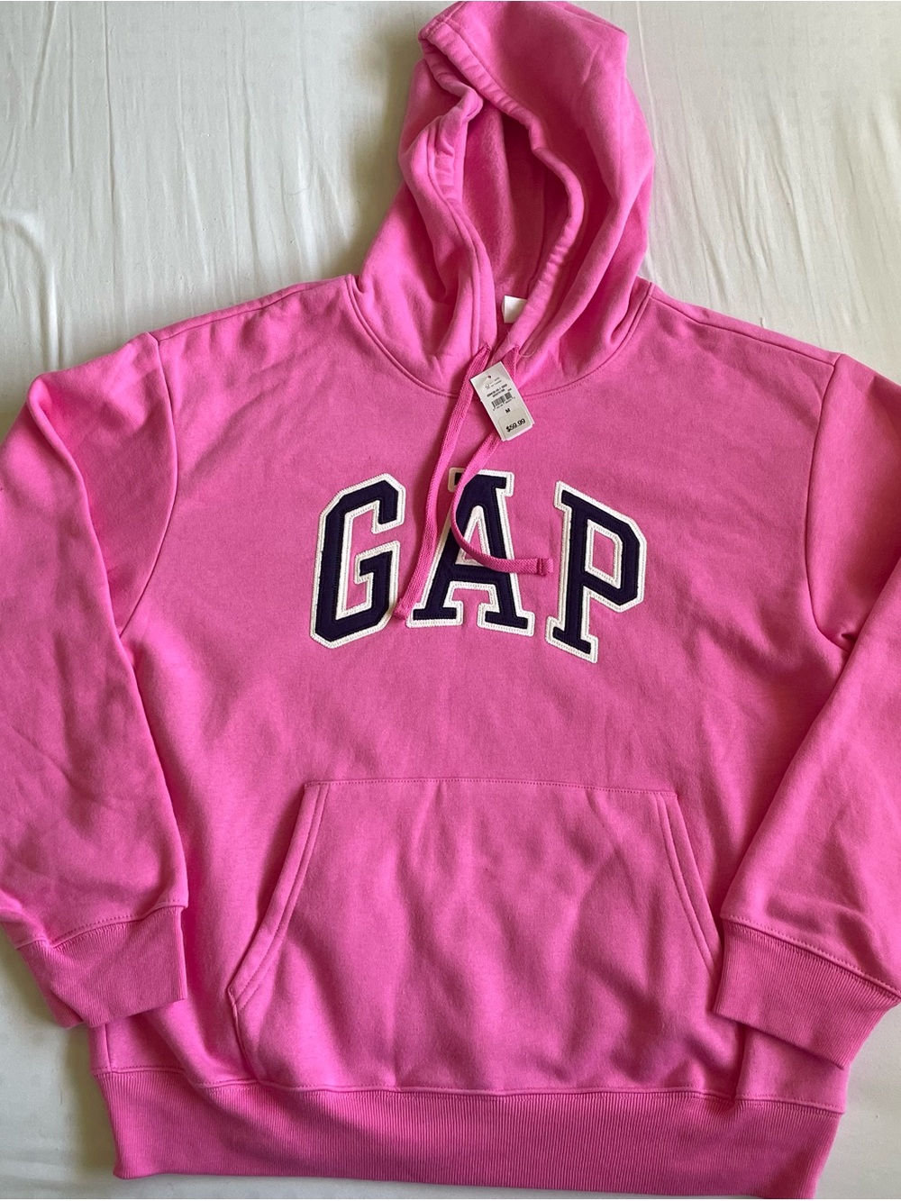 Gap Pink Logo Hoodie Size M Arch Applique Pullover